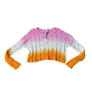 Sincerely Jules Cropped, Cable Knit Ombre Sweater, Size Women's Medium, NWT